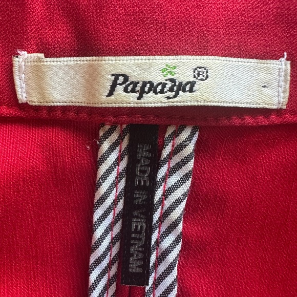 Papaya Red Blazer Jacket Women’s Medium Rolled Cuff Stretchy Lightweight - Picture 6 of 6